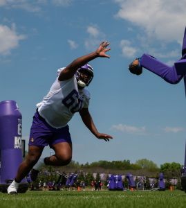 Elijah Williams at Vikings rookie minicamp. Courtesy of: @Vikings on X